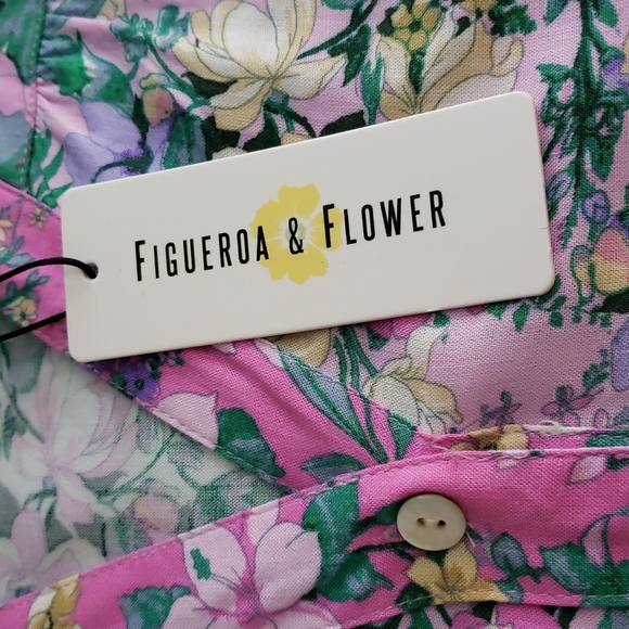 NEW Figueroa & Flower Boho Top Hi Low Mixed Floral Anthropologie Summer Bohemian - Picture 6 of 12